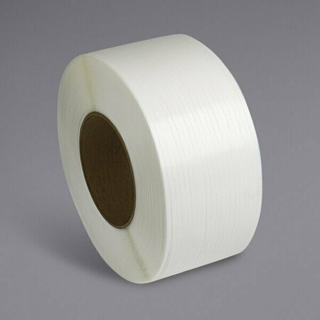 PAC STRAPPING PRODUCTS 12900'' x 3/8'' White Polypropylene Strapping Coil with 8'' x 8'' Core 442SPP129001